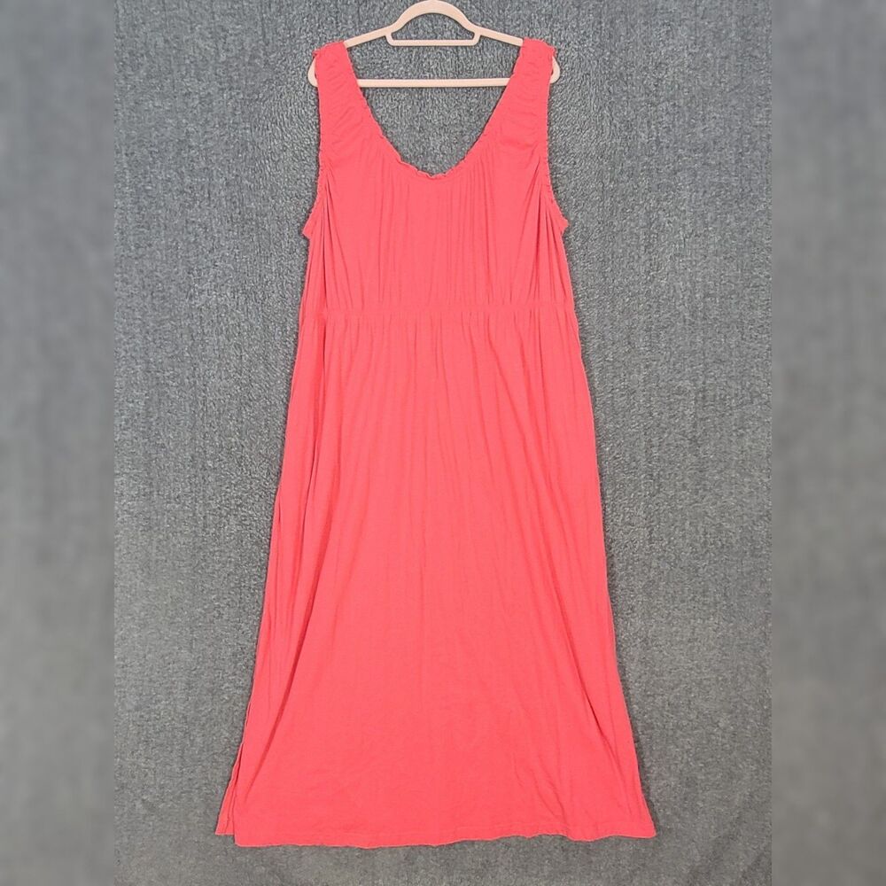 Stan Herman House Dress Womens 2X Salmon Pink Sleeveless Loungewear Maxi